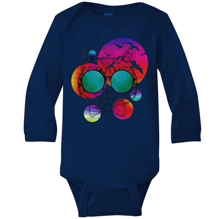 Summer Cat Baby Long Sleeve Bodysuit