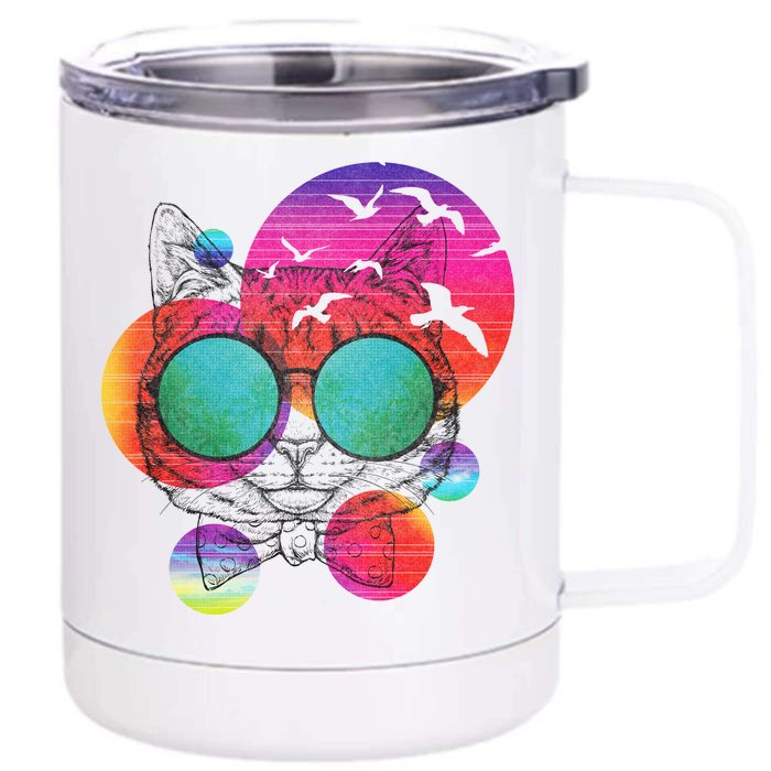 Summer Cat Front & Back 12oz Stainless Steel Tumbler Cup