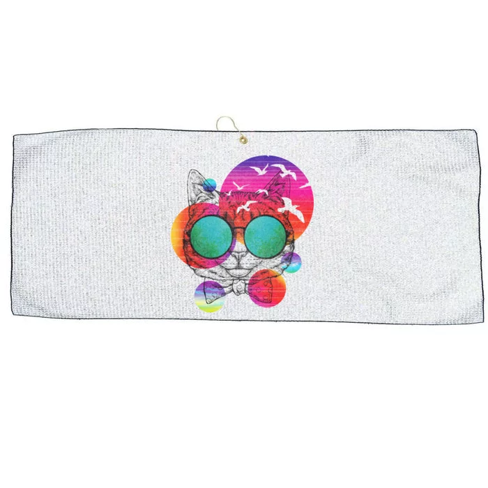 Summer Cat Large Microfiber Waffle Golf Towel