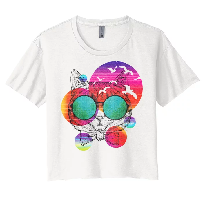 Summer Cat Women's Crop Top Tee