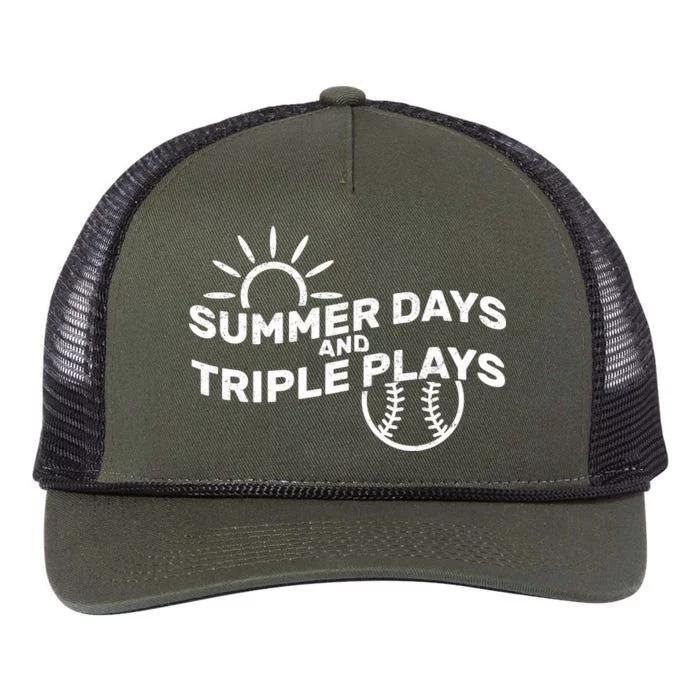 Summer Days And Triple Plays Retro Rope Trucker Hat Cap