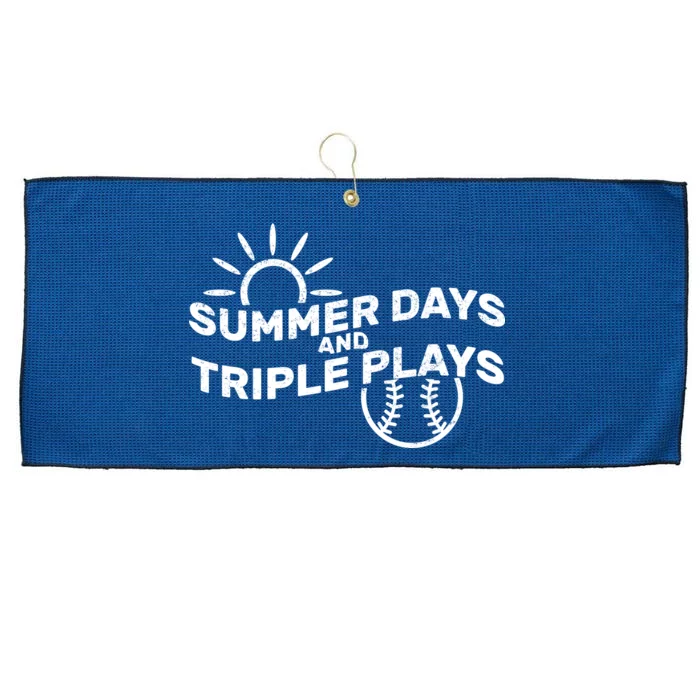 Summer Days And Triple Plays Large Microfiber Waffle Golf Towel