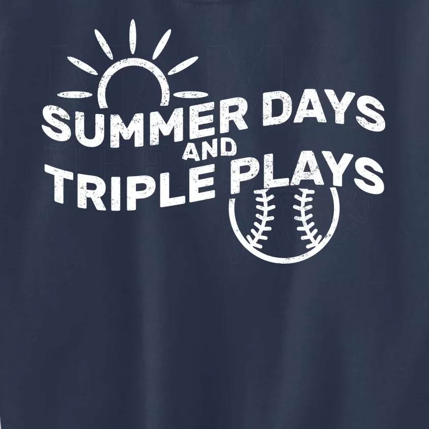 Summer Days And Triple Plays Kids Sweatshirt