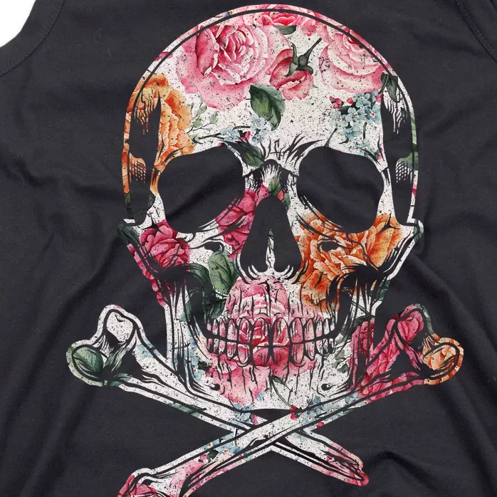 Summer Flower Skull Tank Top