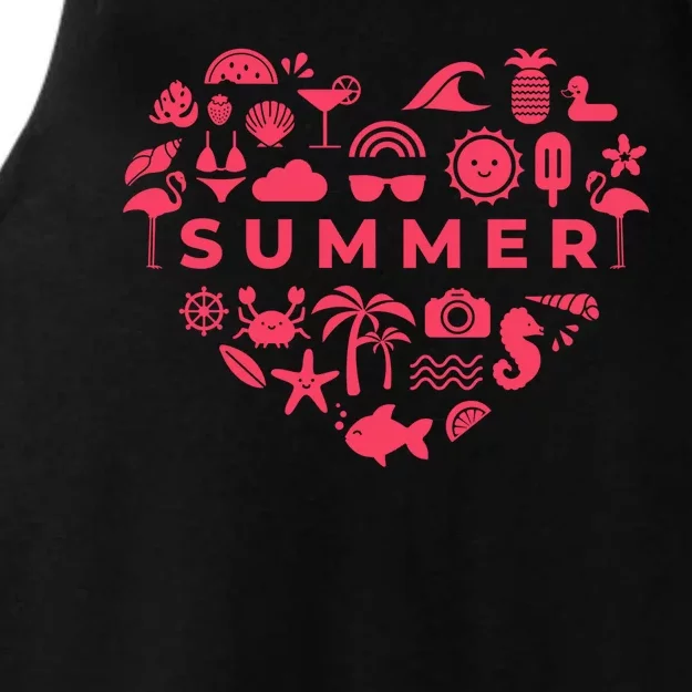 Summer Heart Ladies Tri-Blend Wicking Tank