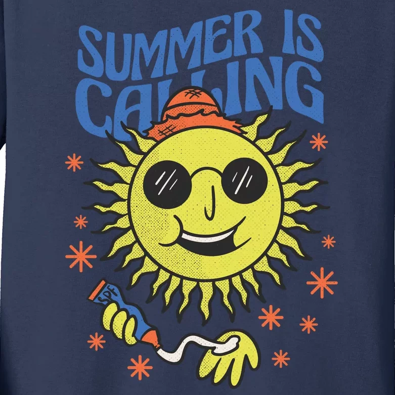 Summer Is Calling Kids Long Sleeve Shirt