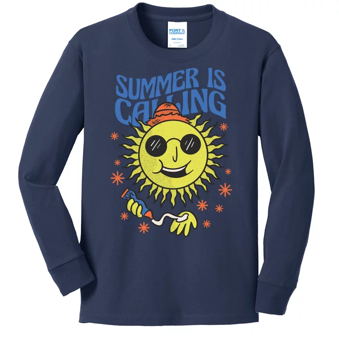 Summer Is Calling Kids Long Sleeve Shirt