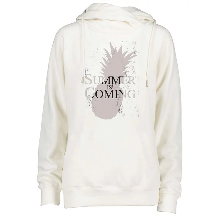 Summer Is Coming Pineapple Womens Funnel Neck Pullover Hood