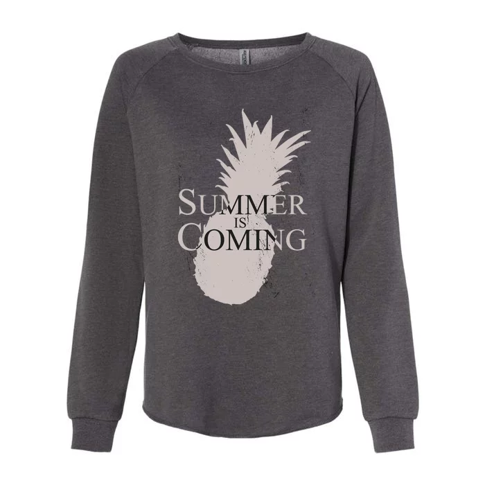 Summer Is Coming Pineapple Womens California Wash Sweatshirt