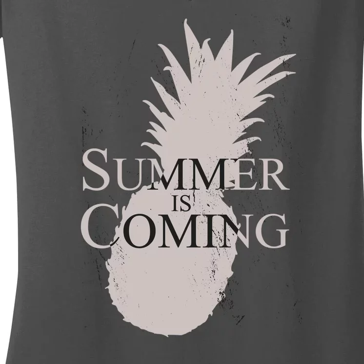 Summer Is Coming Pineapple Women's V-Neck T-Shirt