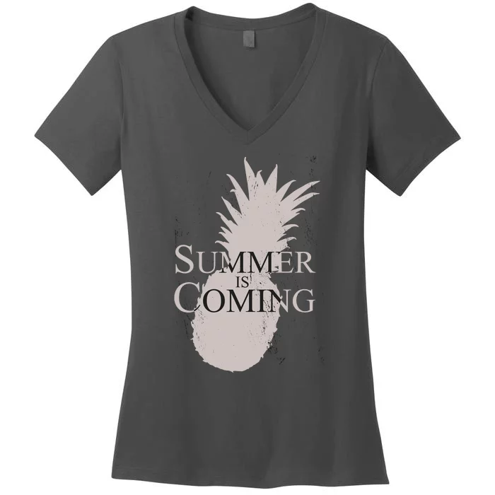 Summer Is Coming Pineapple Women's V-Neck T-Shirt