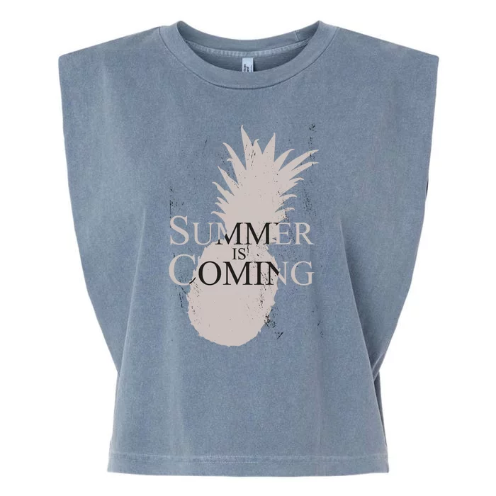 Summer Is Coming Pineapple Garment-Dyed Women's Muscle Tee