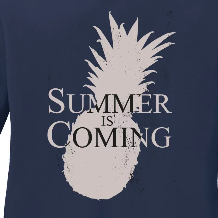 Summer Is Coming Pineapple Ladies Long Sleeve Shirt