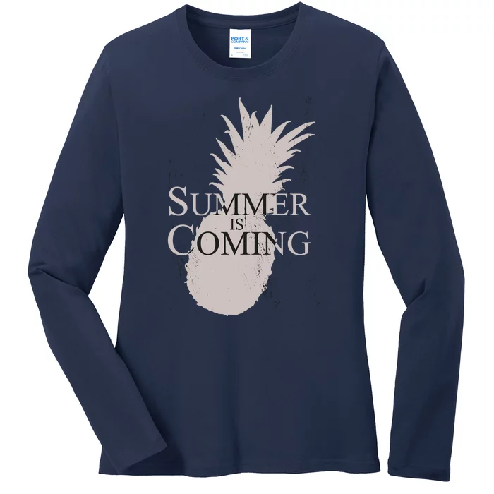 Summer Is Coming Pineapple Ladies Long Sleeve Shirt