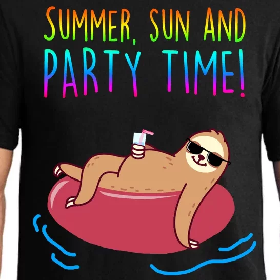 Summer Sun And Party Time Sloth Loungin Pajama Set