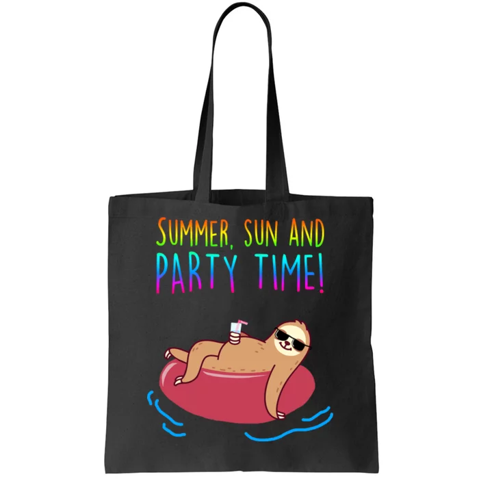 Summer Sun And Party Time Sloth Loungin Tote Bag