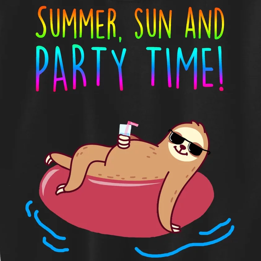 Summer Sun And Party Time Sloth Loungin Kids Sweatshirt