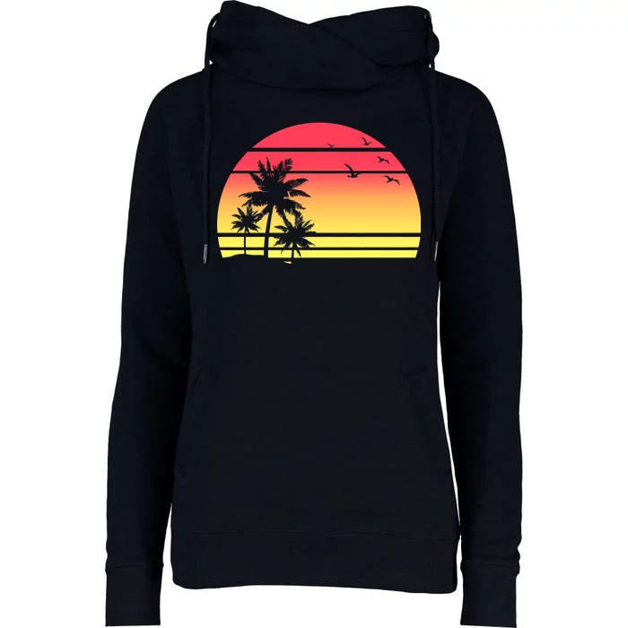 Summer Sunset Womens Funnel Neck Pullover Hood