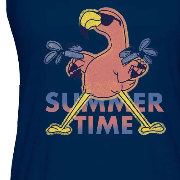 Summer Time Flamingo Ladies Essential Flowy Tank