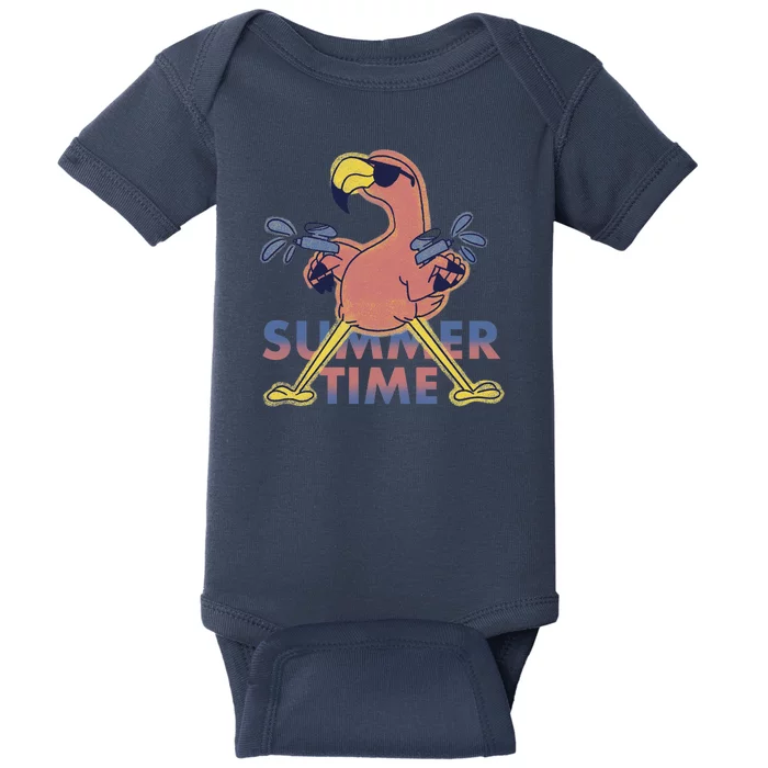 Summer Time Flamingo Baby Bodysuit