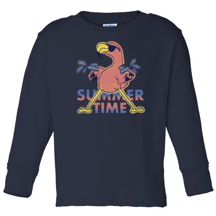 Summer Time Flamingo Toddler Long Sleeve Shirt