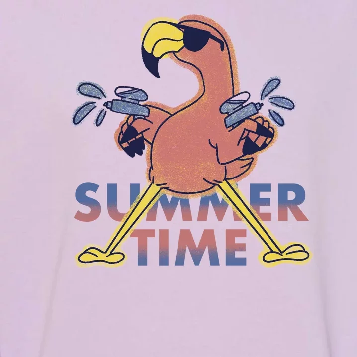 Summer Time Flamingo Garment-Dyed Sweatshirt