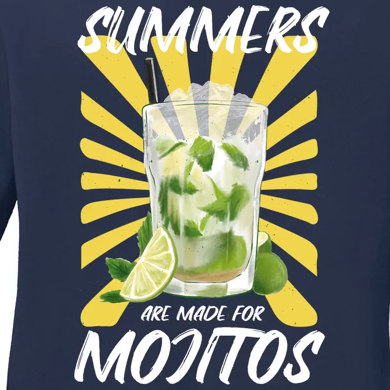 Summers Are Made For Mojitos Ladies Long Sleeve Shirt