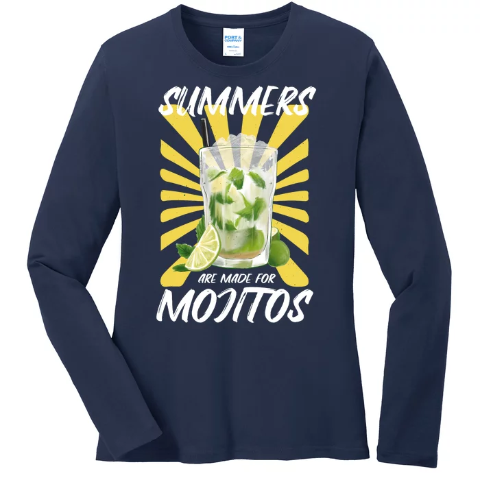 Summers Are Made For Mojitos Ladies Long Sleeve Shirt