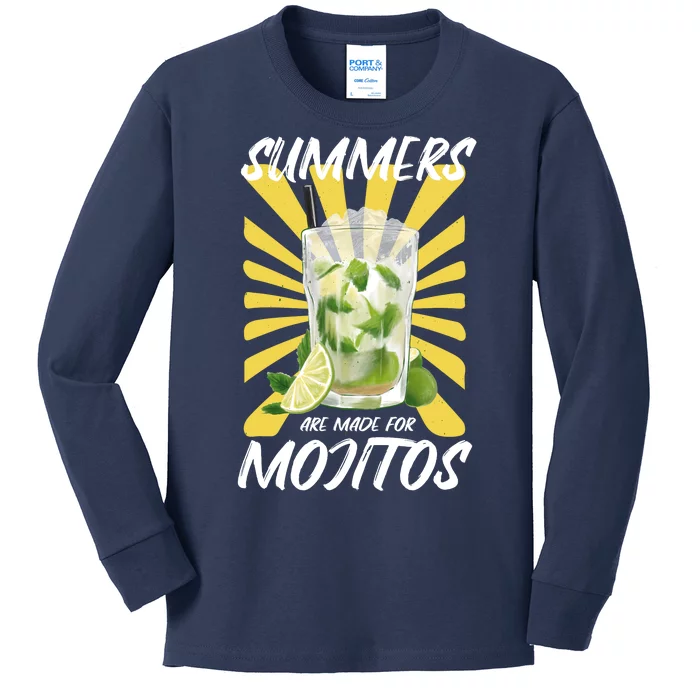 Summers Are Made For Mojitos Kids Long Sleeve Shirt