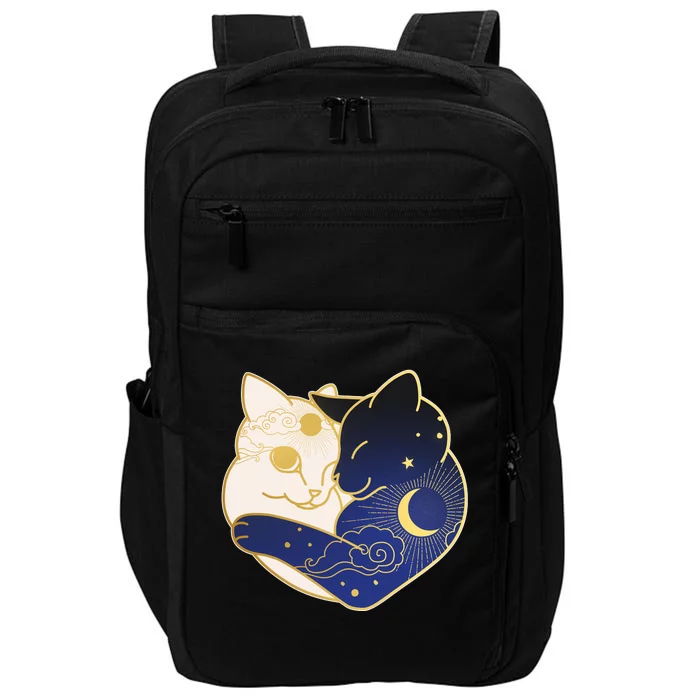 Sun and Moon Yin and Yang Cats Impact Tech Backpack