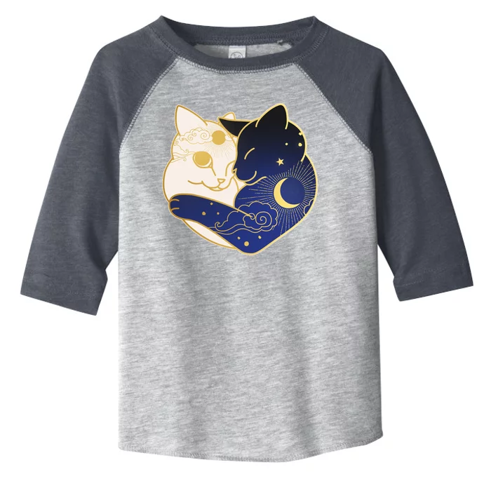 Sun and Moon Yin and Yang Cats Toddler Fine Jersey T-Shirt