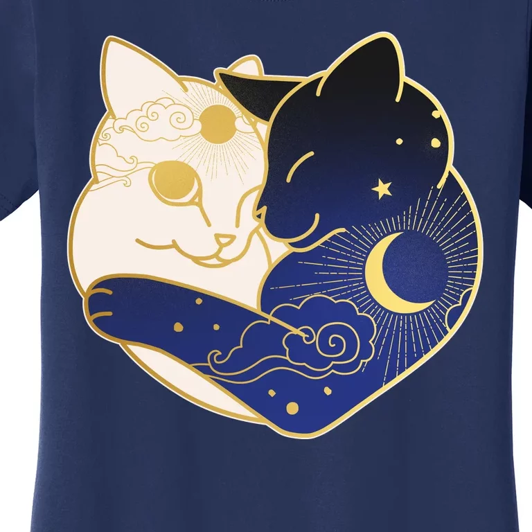 Sun and Moon Yin and Yang Cats Women's T-Shirt