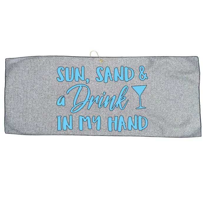 Sun Sand & A Drink In My Hand Large Microfiber Waffle Golf Towel