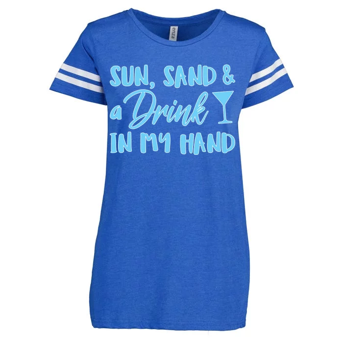 Sun Sand & A Drink In My Hand Enza Ladies Jersey Football T-Shirt