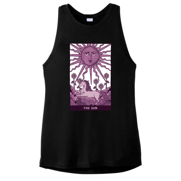 Sun Tarot Card Ladies Tri-Blend Wicking Tank