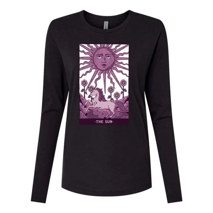 Sun Tarot Card Womens Cotton Relaxed Long Sleeve T-Shirt