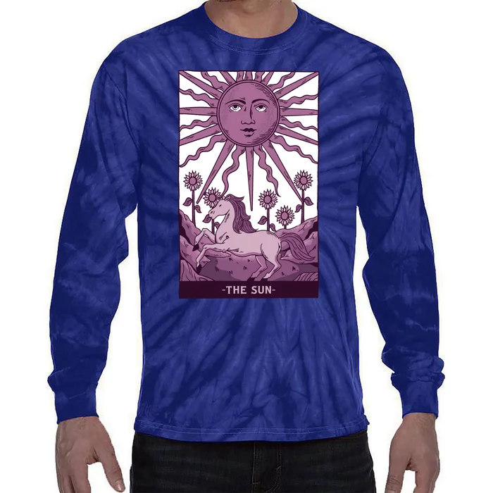 Sun Tarot Card Tie-Dye Long Sleeve Shirt