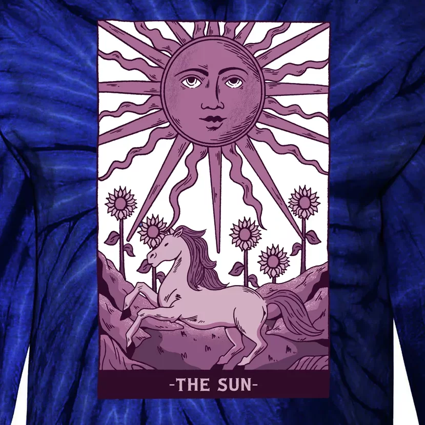 Sun Tarot Card Tie-Dye Long Sleeve Shirt