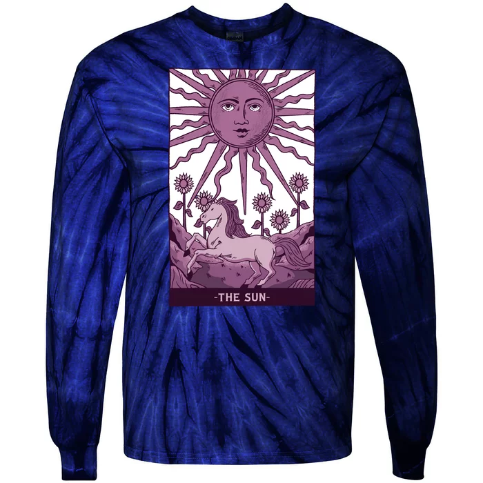 Sun Tarot Card Tie-Dye Long Sleeve Shirt