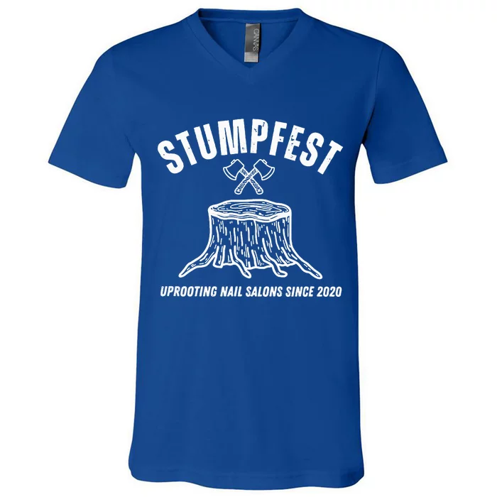 Stumpfest Uprooting Nail Salons Comedy V-Neck T-Shirt