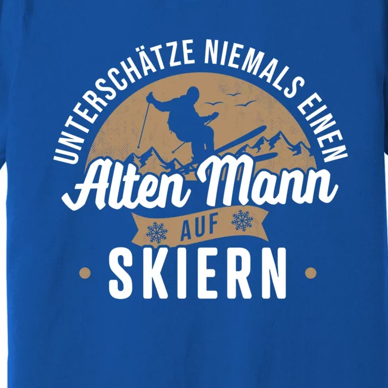 Skiing Underestimates Never An Old On Skis Cool Gift Premium T-Shirt