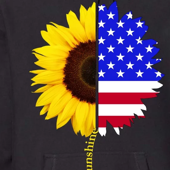 Sunflower American Flag You Are My Sunshine Premium Hoodie