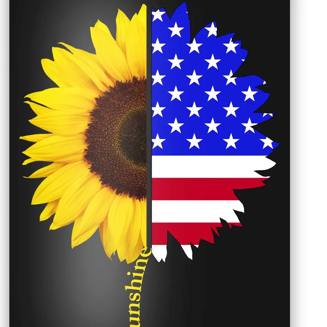 Sunflower American Flag You Are My Sunshine Poster