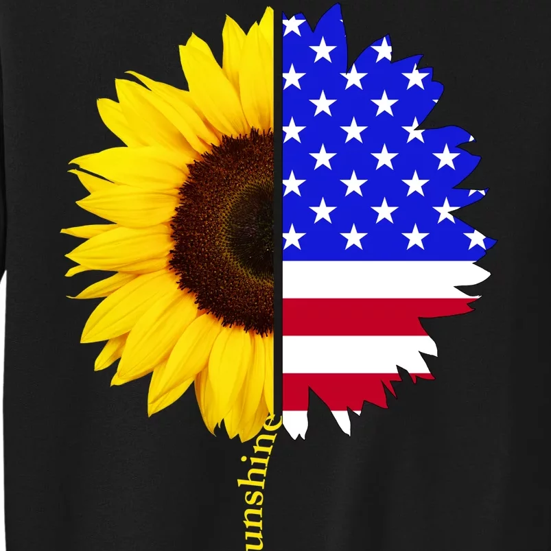 Sunflower American Flag You Are My Sunshine Tall Sweatshirt