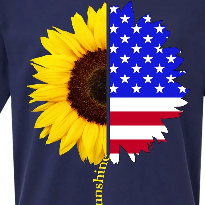 Sunflower American Flag You Are My Sunshine Sueded Cloud Jersey T-Shirt