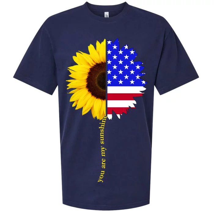 Sunflower American Flag You Are My Sunshine Sueded Cloud Jersey T-Shirt