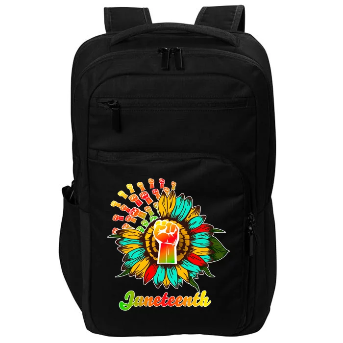 Sunflower Fist Juneteenth Black History African American Impact Tech Backpack