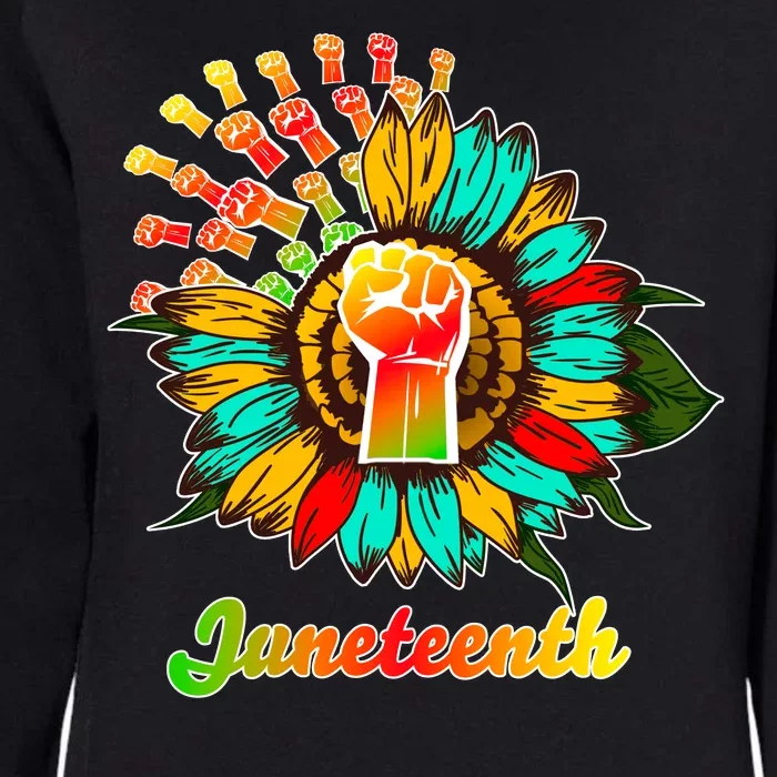 Sunflower Fist Juneteenth Black History African American Womens California Wash Sweatshirt