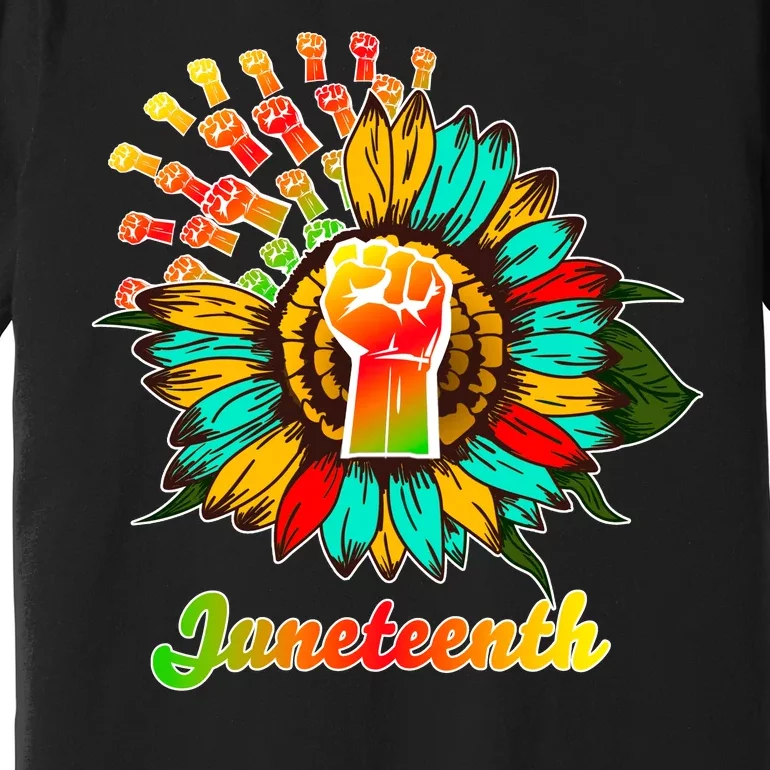 Sunflower Fist Juneteenth Black History African American Premium T-Shirt