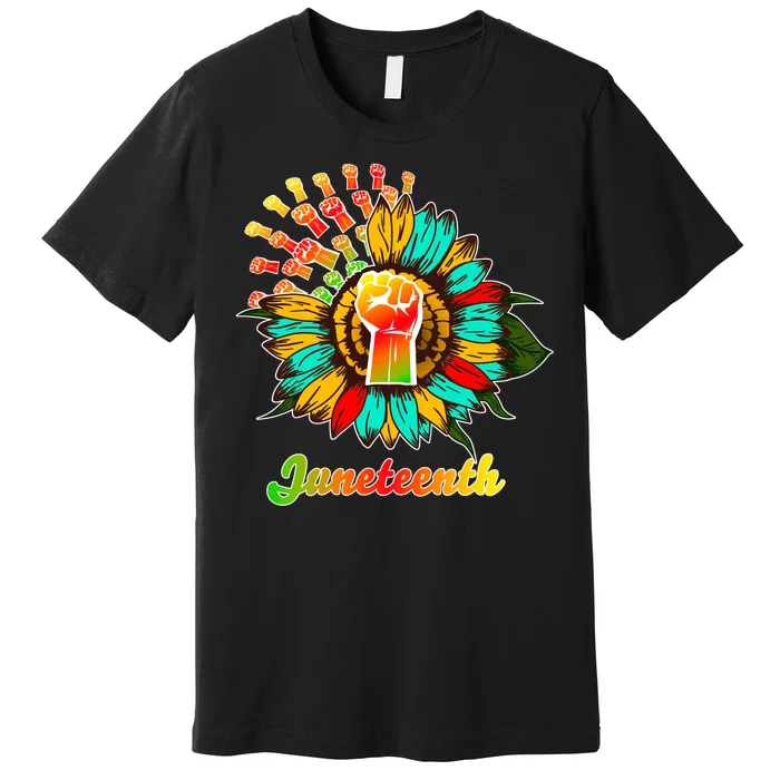 Sunflower Fist Juneteenth Black History African American Premium T-Shirt